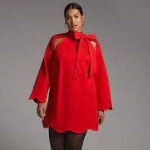 Maeve Neck Tie Shift Mini Dress